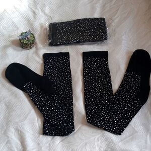 Black glitter socks in both sides sexy socks stretch